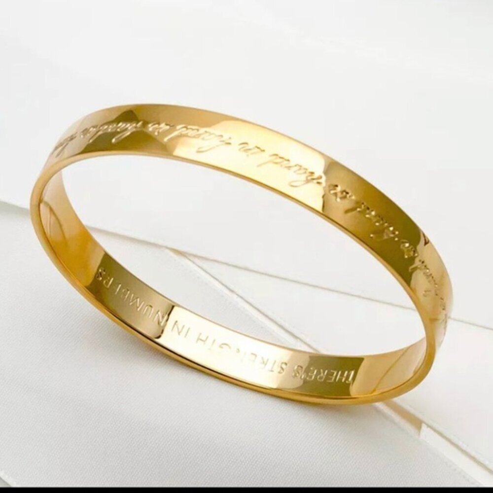 Kate Spade New York Hand In Hand Strength In Numbers Bangle Bracelet 14K Gold